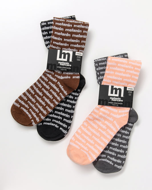 Melanin Haircare Logo Crew Socks